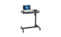 Slickblue Four-Wheel Multifunctional Black Computer Desk with Flat Surface and Lifting Mechanism for Versatile Use