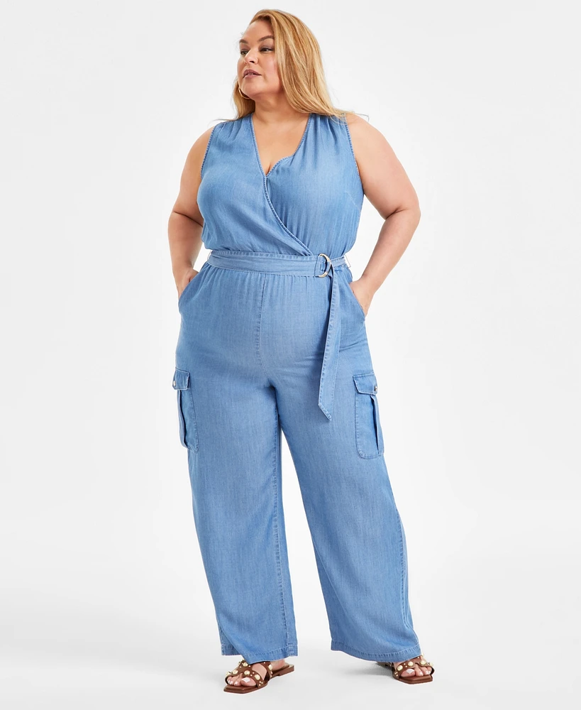 I.n.c. International Concepts Plus Utility Jumpsuit, Exclusively at Macy's