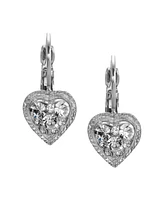 2028 Crystal Heart Drop Earrings