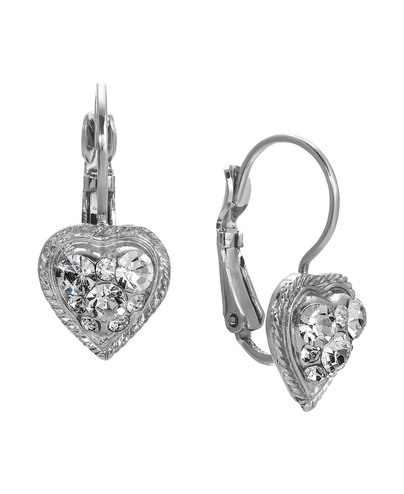 2028 Crystal Heart Drop Earrings