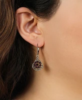 2028 Crystal Flower Filigree Fan Earrings