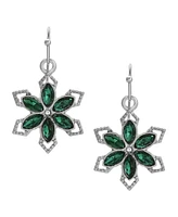 2028 Crystal Flower Drop Earrings