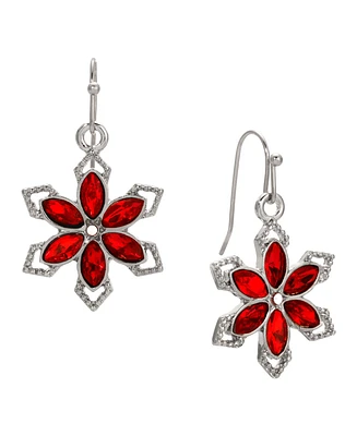 2028 Crystal Flower Drop Earrings