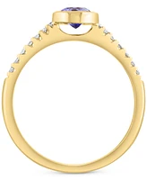 Effy Tanzanite (3/8 ct. t.w.) & Diamond (1/10 ct. t.w.) Accent Ring in 14k Yellow Gold