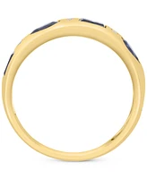 Effy Blue Sapphire (1 ct. t.w.) & Diamond Accent Band Ring in 14k Yellow Gold