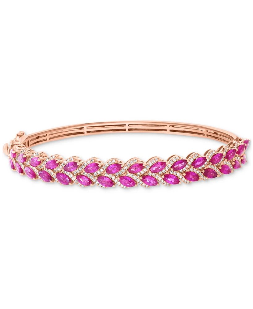 Effy Ruby (4-7/8 ct. t.w.) & Diamond (3/4 ct. t.w.) Bangle Bracelet in 14k Rose Gold