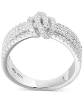 Diamond Multirow Love Knot Ring (1/2 ct. t.w.) Sterling Silver