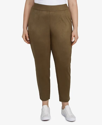 Hearts of Palm Plus Spice It Up Solid Faux Suede Pants