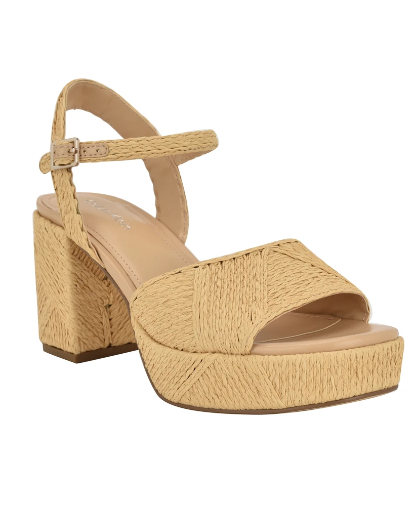 Calvin Klein Women's Lessia Square Toe Dress Sandals