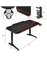 Skonyon 55 Inch Gaming Desk with Free Mouse Pad with Carbon Fiber Surface