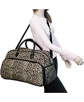 World Traveler Leopard 21-Inch Carry-On Rolling Duffel Bag