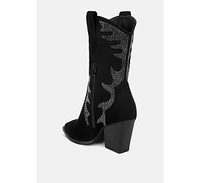 Rag & Co Rambler Rhinestones Embellished Calf Boots