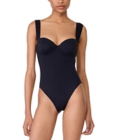 Kate Spade New York Women's Shirred Strap One-Piece Swimsuit