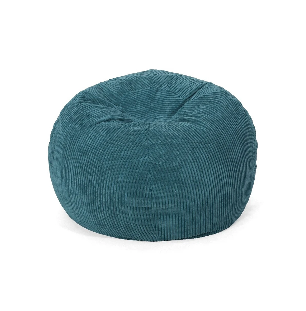 Streamdale Furniture Kenli Modern Corduroy Polyester 3 Foot Bean Bag Chair, Dark Teal