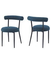 Streamdale Furniture Modern Toothpick Dining Chairs with Curved Backrests (Set of 2)