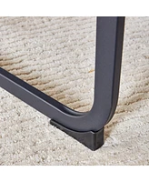 Streamdale Furniture Dining Chairs, tech cloth High Back Upholstered Side Chair with C-shaped Tube Black Metal Legs for Dining Room Kitchen Vanity Pat