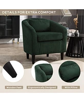 Living Room Accent Barrel Chair, Century Modern Style Decorative Chair, Armchair for Living Room with Thick Cushions and Pillows, Comfy Single Sofa Ch