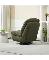 360 Swivel Recliner Adjustable Chair Chenille Glider Swivel Reclining Sofa Chair with Black Metal Round Base