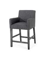 Streamdale Furniture Set Of 2 Upholstered 26 Inch Counter Stool - Charcoal/Gray