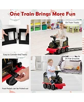 Hongge 6V Electric Kids Ride On Car Toy Train with 16 Pieces Tracks