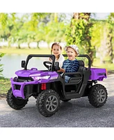 Hongge 12V Kids Ride On Truck Car with Remote Control and 2 Seaters