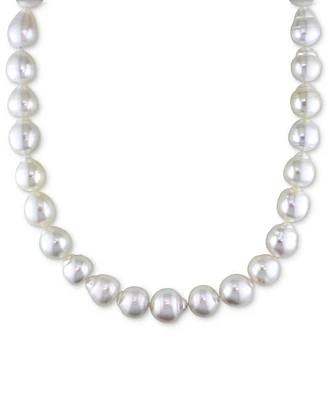 Cultured South Sea Pearl (12-14mm) Graduated 18" Strand Necklace 14k Yellow Gold with Diamond Clasp (1/20 ct. t.w.)