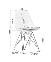 Streamdale Furniture Modern Dining Chairs with Shell Lounge Plastic Seat and Golden Steel Legs Kitehcn chairs meeting room chairs living room, Set of