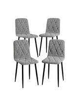 Dining Chairs Set of 4, Modern Kitchen Dining Room Chairs, Velvet Dining Chair Upholstered Cushion Seat and Sturdy Metal Legs