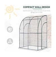 Slickblue Walk-in Greenhouse with Green Frame and Clear Panels for Optimal Plant Growth