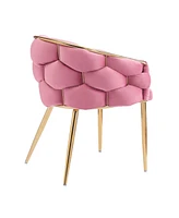 Luxury Handmade Accent Chair with Gold Legs, Modern Velvet Armchair for Living Room and Bedroom
