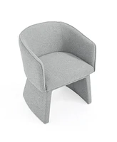 Streamdale Furniture Modern style simple and elegant chair, grey leisure chair, suitable for dining/bedroom/living room/reception desk (assembly requi