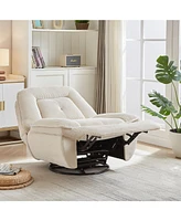 Streamdale Furniture 360 Degree Corduroy Swivel Upholstered Manual Recliner Chair, Theater Recliner Sofa, Nursery Glider Rocker for Living Room