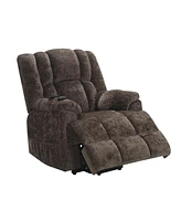 Streamdale Furniture Pacay Power Recliner w/Lift, Heating & Massage, Brown Velvet