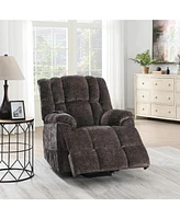 Streamdale Furniture Pacay Power Recliner w/Lift, Heating & Massage, Brown Velvet