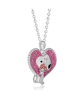 Peanuts Snoopy Heart Flowers Valentine's Day Pendant
