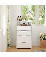 Famapy Vanity White Closet Drawer With Light Mirror And Stool