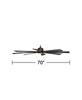 70" Defender Large Modern Industrial Indoor Outdoor Ceiling Fan 8 Blade Led Light Remote Control Oil Rubbed Bronze Finish Black Blades Bedroom Patio L