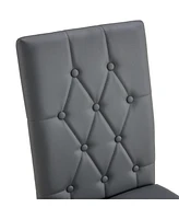 Streamdale Furniture 4 piece set of gray armless dining chairs brings a touch of elegance and mystery to the dining area with its deep gray tone, The