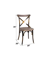 Streamdale Furniture Zaire Side Chair (1Pc) in Antique Copper & Antique Oak