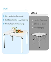 Sugift Folding Camping Table with All-Weather Hdpe Tabletop and Rustproof Steel Frame