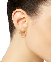 Macy's Rope Textured Hoop Earrings in 10k Yellow Gold