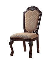 Streamdale Furniture Chateau De Ville Side Chair (Set-2), Fabric & Espresso