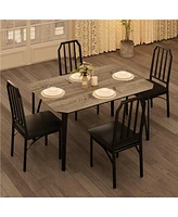 gaomon Kitchen Table and Chairs for 4 with with Chamfer Design, Dining Table Set with Cushion Seats