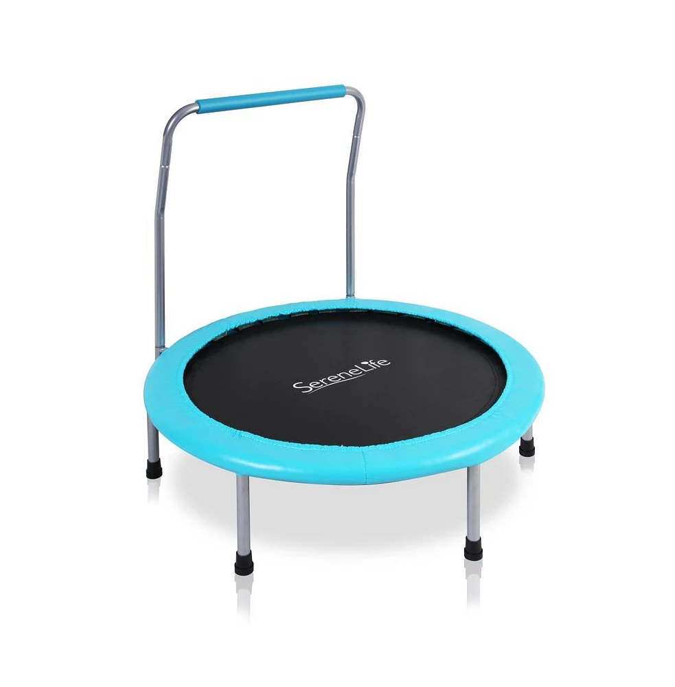 SereneLife Spring-less Kid Size Sports Trampoline with Handrail - SLELT367