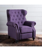 Streamdale Furniture Accented Push Back Recliner Chair With Rolled Arms In Plum, Enjoy Cocooning Comfort