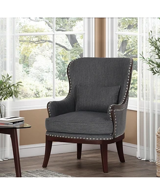 Streamdale Furniture Sleek And Sophisticated Accent Chair With Nailhead Trim And Birch Legs