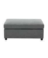 Modern Oversized Armchair with Ottoman, Single Sofa with Lumbar Support, Accent Chair, Reading Chair for Bedroom, Living Room, Dark Grey
