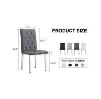 Streamdale Furniture 2 piece set of gray armless dining chairs brings a touch of elegance and mystery to the dining area with its deep gray tone, The