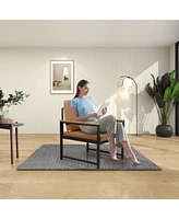 Lounge, living room, office or the reception area Leathaire accent arm chair with Extra thick padded backrest and seat cushion sofa chairs, Non-slip a