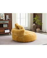 Streamdale Furniture Foam Bean Bag Chairs for Adults/Teens with Filling, Bean Bag Lazy Sofa with Ultra Soft Chenille Cover, Round Bean Bag, Indoor & O